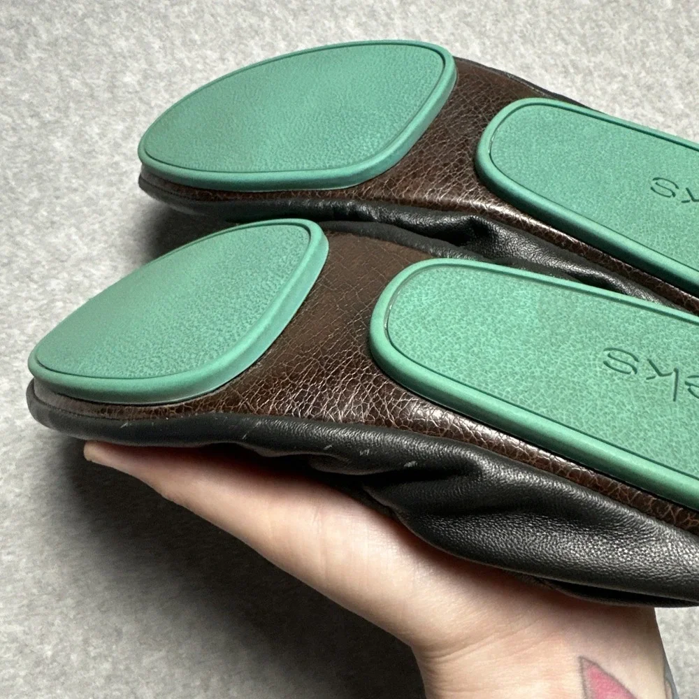 Tieks by Gavrieli Ballet Flats Shoes Black Leather Ballerina Slip-On Woman's 8‎